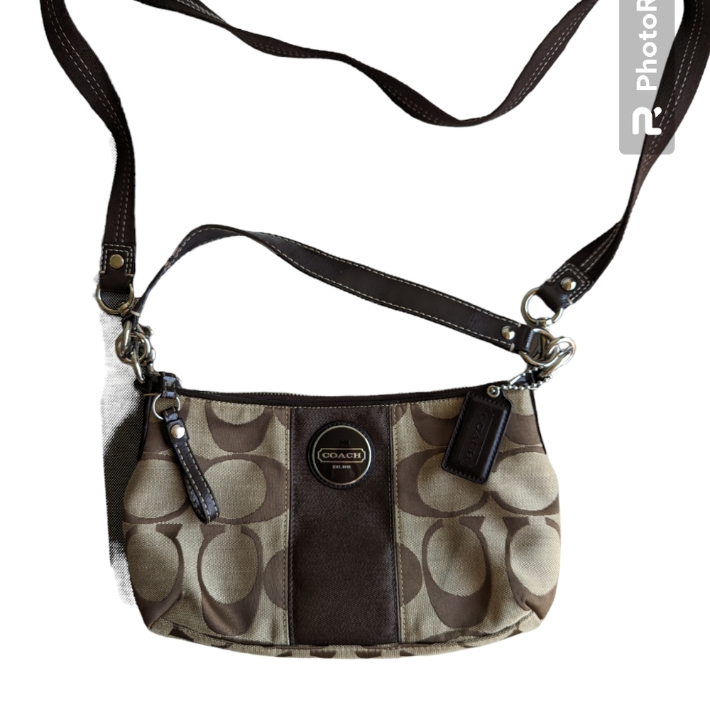 COACH CANVAS MONOGRAM SHOULDER/CROSSBODY BAG - Picture 2 of 10